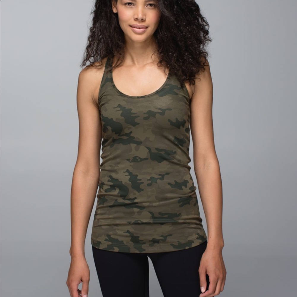 Lululemon Cool Racerback Fatigue Green Camo